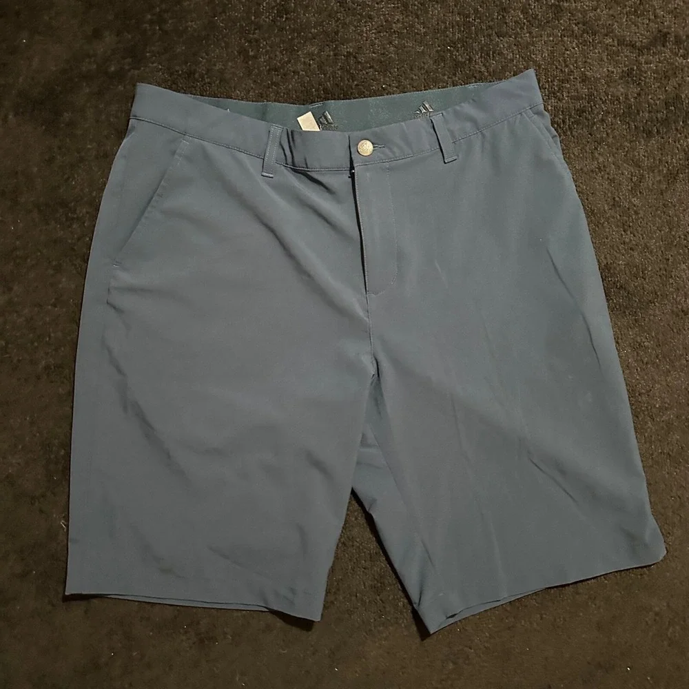 Adidas Shorts Mens Size 34 Primegreen Golf Flat Front Blue Performance Stretch